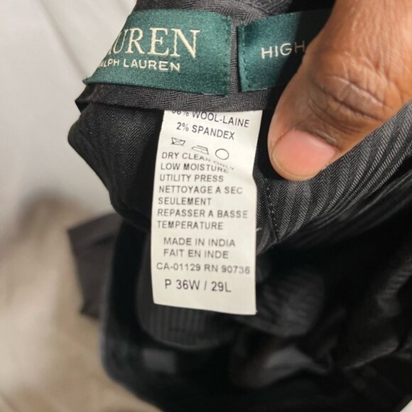 Lauren Ralph Lauren Size 36X29 Grey Pleated Dress Pants 100% Wool - Picture 6 of 6